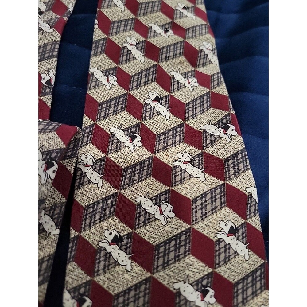 Vintage Collectable Tie Rack 101 Dalmatians, Disney Mens 100% silk Tie 90's, SB